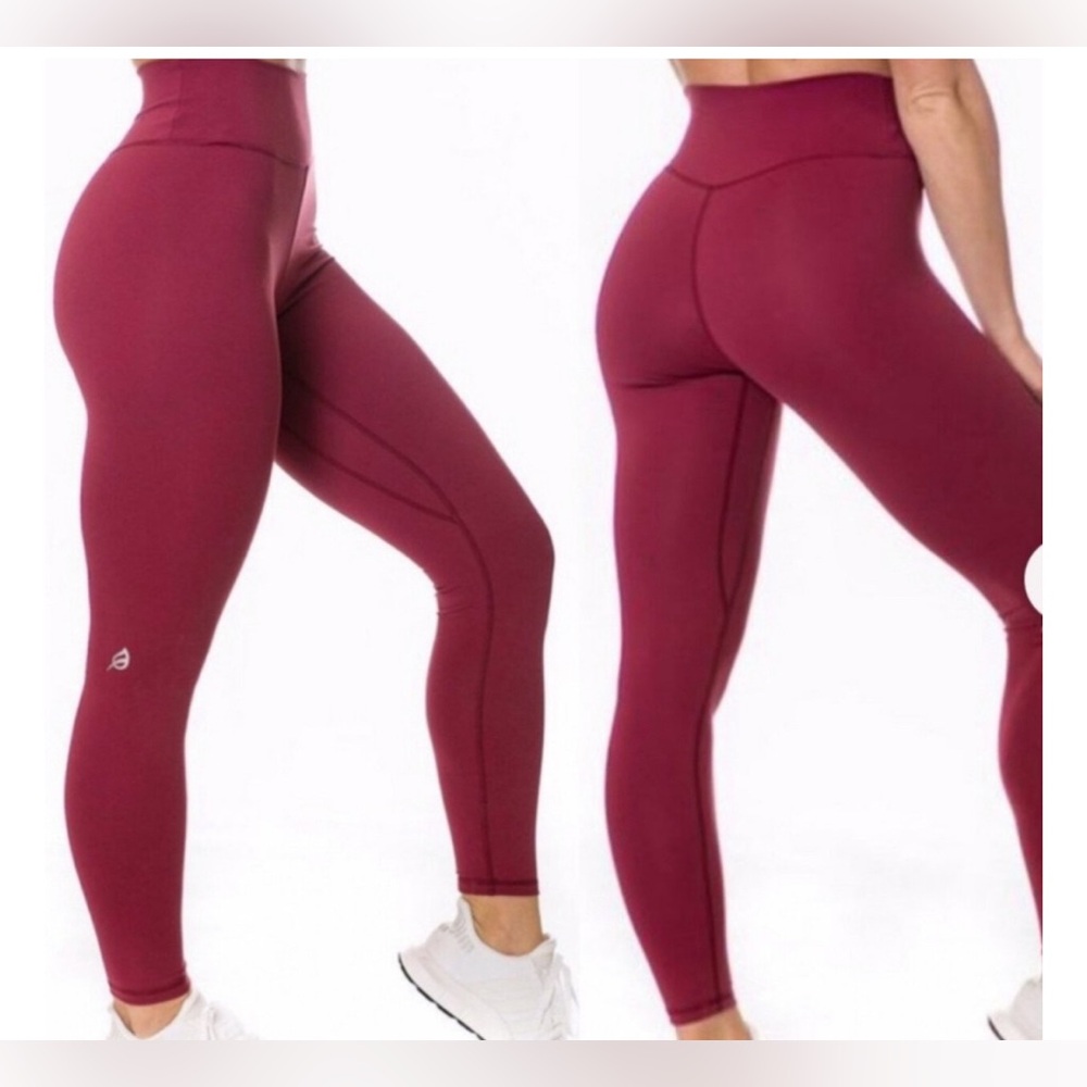 P’Tula Cassey Legging 28” red buttery soft workout athlesiure athletic pants